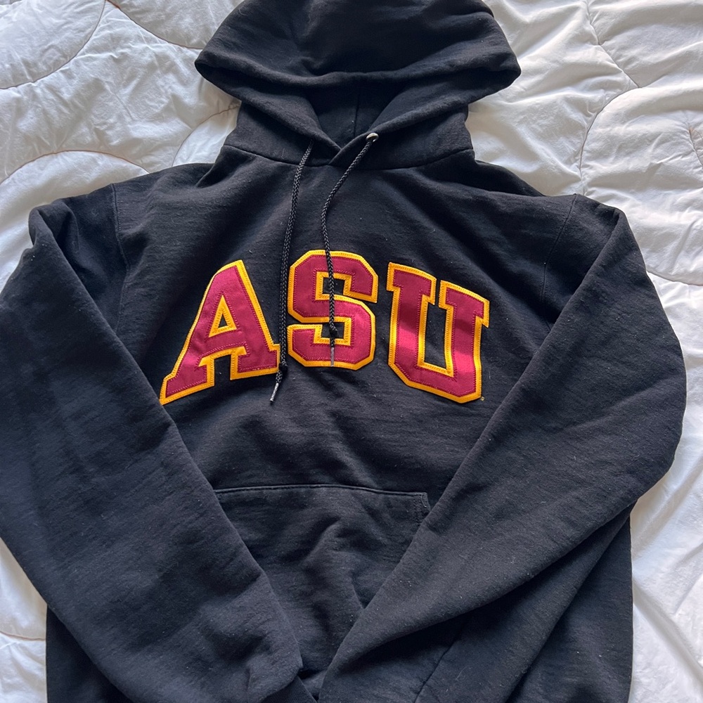 Black Arizona State University Hoodie with Embroidered Details